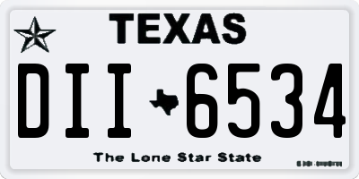 TX license plate DII6534