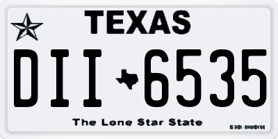 TX license plate DII6535
