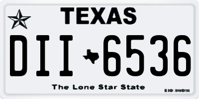 TX license plate DII6536
