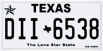 TX license plate DII6538