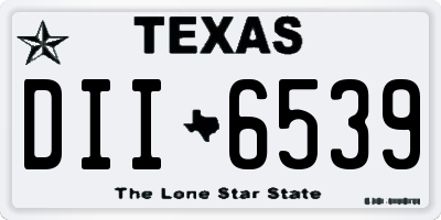 TX license plate DII6539