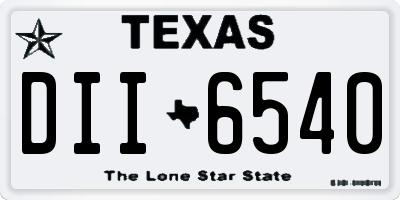TX license plate DII6540