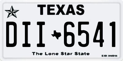 TX license plate DII6541