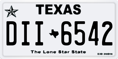 TX license plate DII6542