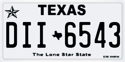 TX license plate DII6543