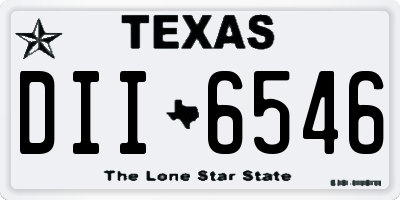 TX license plate DII6546