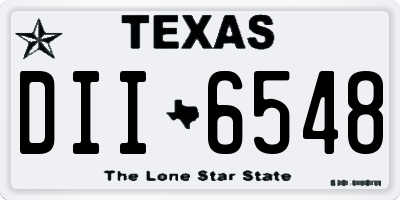 TX license plate DII6548