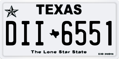 TX license plate DII6551