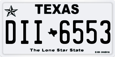 TX license plate DII6553