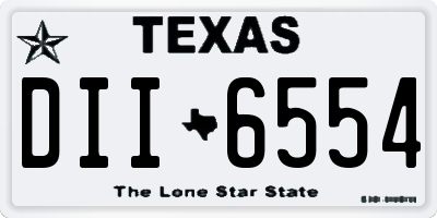 TX license plate DII6554
