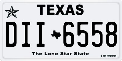 TX license plate DII6558