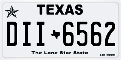 TX license plate DII6562