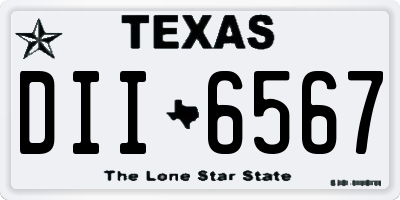 TX license plate DII6567