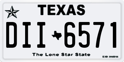 TX license plate DII6571