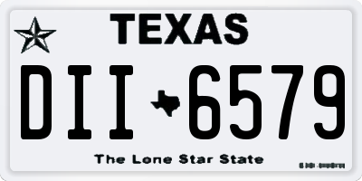 TX license plate DII6579