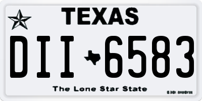TX license plate DII6583