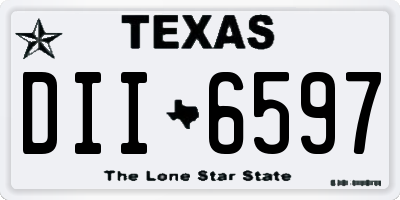 TX license plate DII6597
