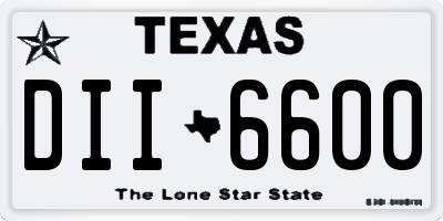 TX license plate DII6600