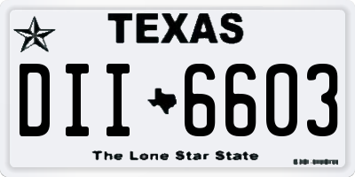 TX license plate DII6603