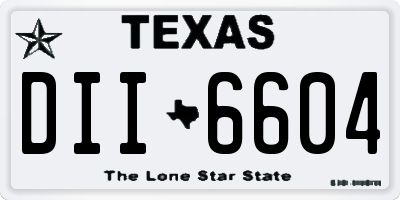 TX license plate DII6604
