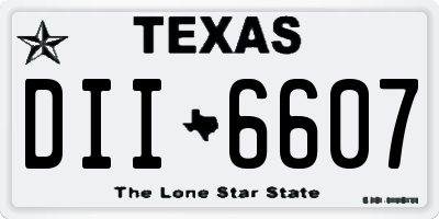 TX license plate DII6607