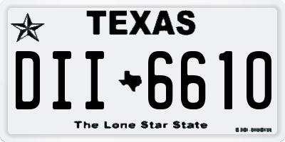 TX license plate DII6610
