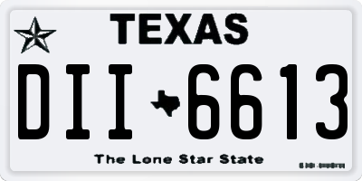 TX license plate DII6613