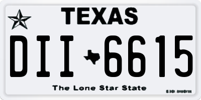 TX license plate DII6615