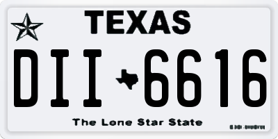 TX license plate DII6616