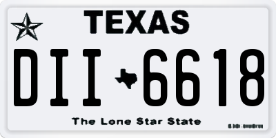 TX license plate DII6618