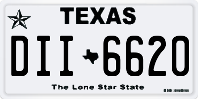 TX license plate DII6620