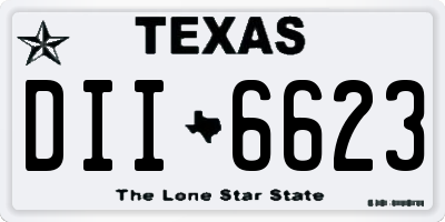 TX license plate DII6623