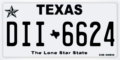 TX license plate DII6624