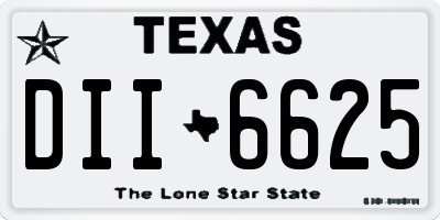 TX license plate DII6625