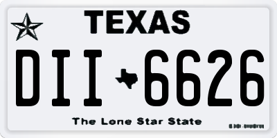 TX license plate DII6626