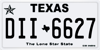 TX license plate DII6627