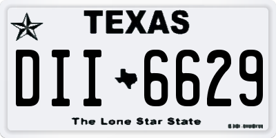 TX license plate DII6629