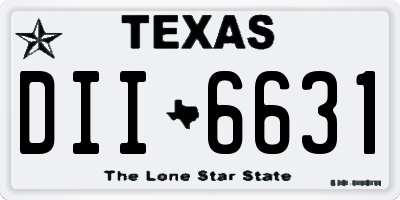 TX license plate DII6631