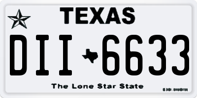 TX license plate DII6633