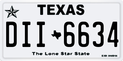 TX license plate DII6634