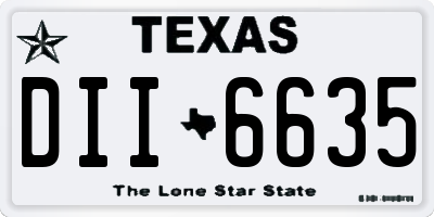 TX license plate DII6635