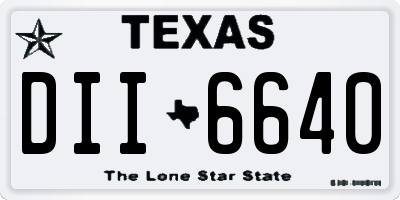 TX license plate DII6640