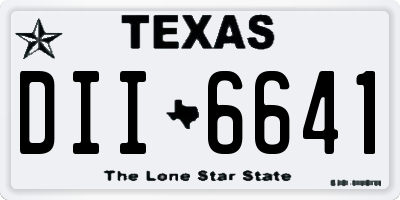TX license plate DII6641