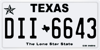TX license plate DII6643