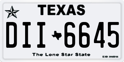 TX license plate DII6645
