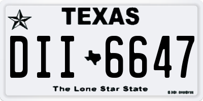 TX license plate DII6647