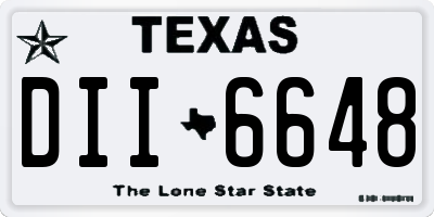 TX license plate DII6648