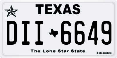TX license plate DII6649