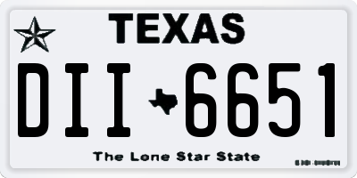 TX license plate DII6651
