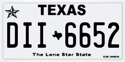 TX license plate DII6652